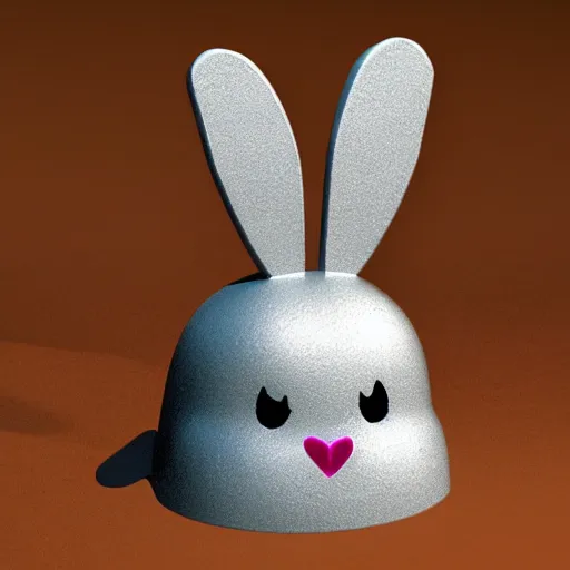 Image similar to woodland bunny emoji, resistance, antropomorphic, guerilla soldier, helmet, 3 d rendition