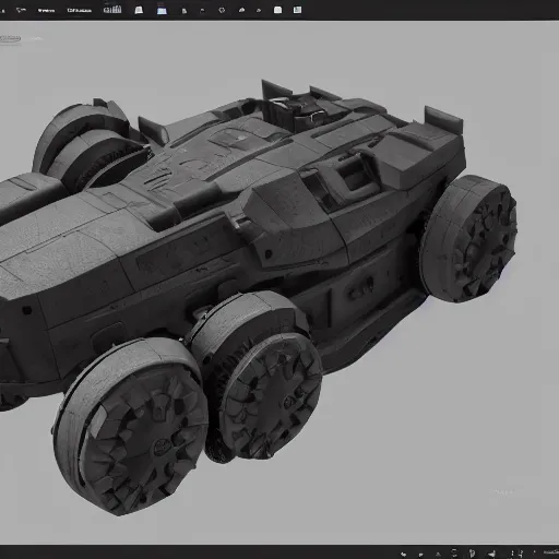 Prompt: kitbashing component of complex, hard surface, hard surface, detailed, symmetric, unreal engine