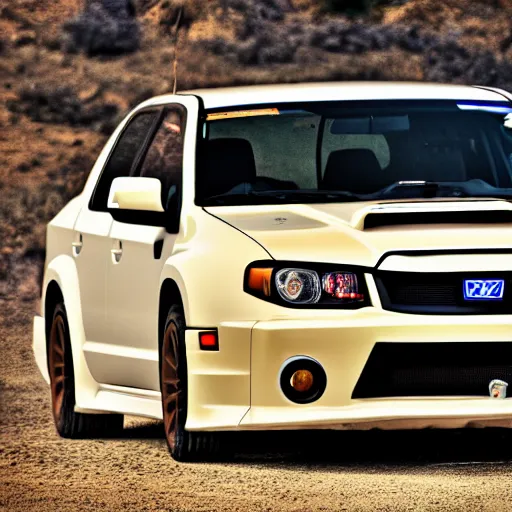 Image similar to velociraptor mongoliensis as wrx impreza, hdr 8 k