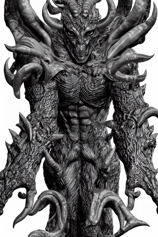 Image similar to humanoid figure monster with goat horns, highly detailed, digital art, sharp focus, trending on art station, kentaro miura manga art style