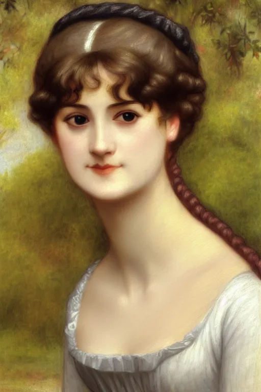 Prompt: jane austen blondie, painting by rossetti bouguereau, detailed art, artstation