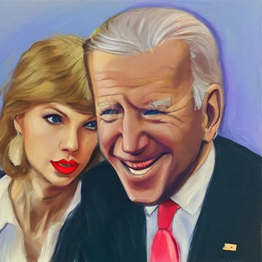 Image similar to taylor swift as joe biden by lya repin by simon stalenberg, photorealistic, expressionism,