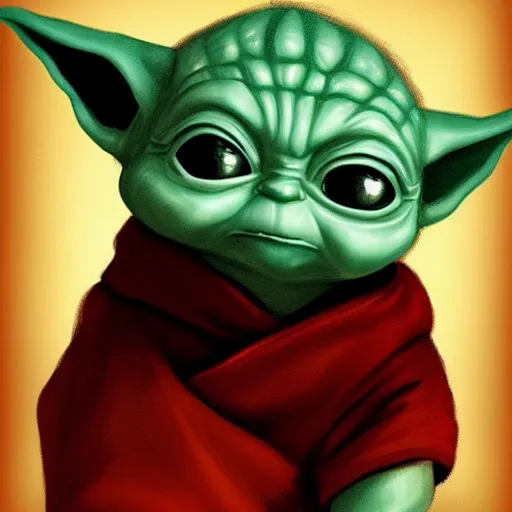 Prompt: Concept art of Baby Yoda as a Sith