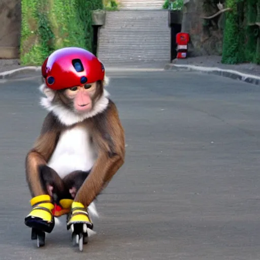 Image similar to monkey skater with helmet