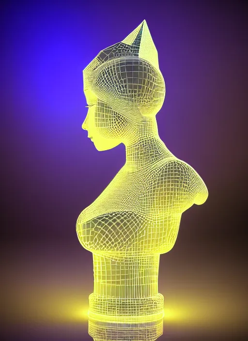 Prompt: ( isometric view, 3 d printed extruded filiment, beautiful woman queen chess piece, bioluminescence, beautiful face, reflection of led lights, intricate detail, futuristic, very detailed, highly detailed background, sharpfocus, photorealism, soft diffuse autumn lights, some sun light ray, dark room wall, canon 5 d 5 0 mm lens
