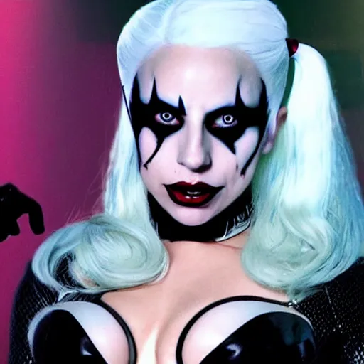 Prompt: Lady Gaga as Harley Quinn 4K quality super realistic