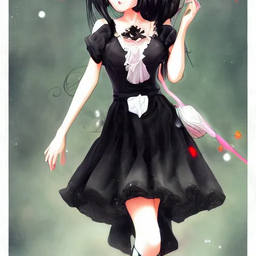 Prompt: realistic beautiful gorgeous natural cute fantasy girl black hair cute black cat ears beautiful eyes in maid dress outfit art drawn full HD 4K highest quality in artstyle by professional artists WLOP, Taejune Kim, JeonSeok Lee, ArtGerm, Ross draws, Zeronis, Chengwei Pan on Artstation