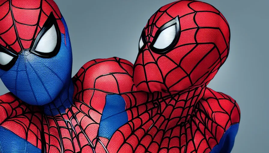 Prompt: spiderman looking seductively at the camera