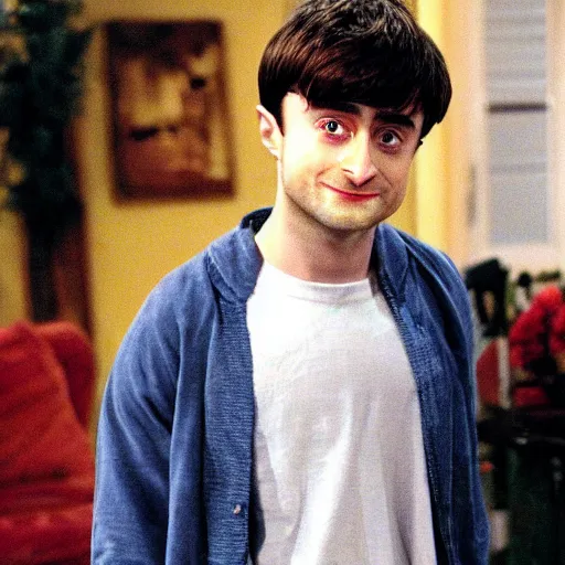 Prompt: film still of Daniel Radcliffe as Will in The Fresh Prince of Bell Air