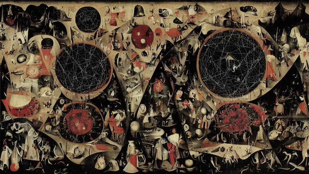 Image similar to a beauty is a virus television, dreamy painting of coronavirus, dark, sinister, detailed scientific epidemology contagion math diagram, by Ernst Haeckl and Hieronymous Bosch