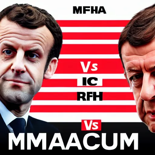 Image similar to poster of emmanuel macron vs jean luc melenchon mma fight