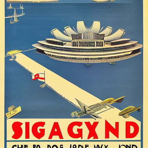 Image similar to A 1950s poster depicting Singapore