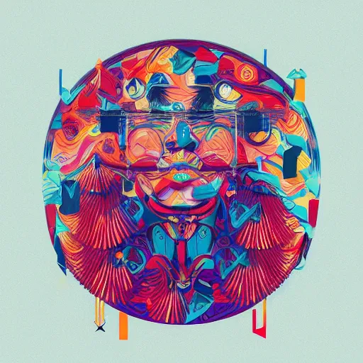 Image similar to album cover design in beautiful modern colors by james jean and jonathan zawada