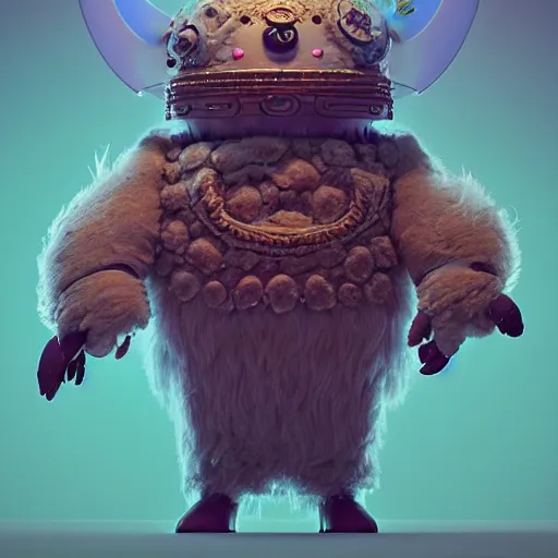 Prompt: fluffy android critter :: by beeple and James Gilleard and Justin Gerard :: ornate, dynamic, particulate, intricate, elegant, highly detailed, centered, artstation, smooth, sharp focus, octane render, 3d