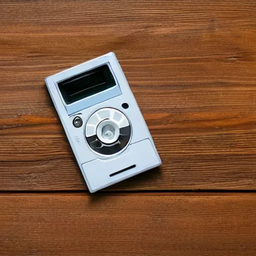 Prompt: a cassette tape on a table