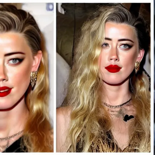 Image similar to a gourd shaped to look like the face of amber heard