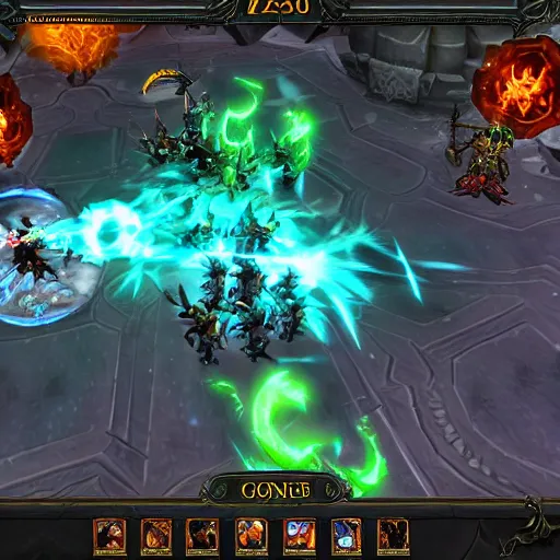 Prompt: world of Warcraft screenshot fighting a lich boss