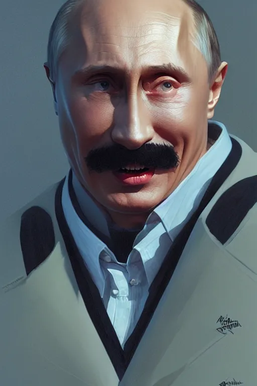 Image similar to vladimir putin as a robotnik dr eggman, realistic portrait, symmetrical, highly detailed, digital painting, artstation, concept art, smooth, sharp focus, illustration, cinematic lighting, art by artgerm and greg rutkowski and alphonse mucha