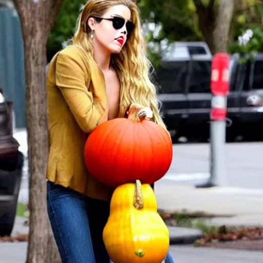 Image similar to amber heard as a gourd is a gourd intercross hybrid