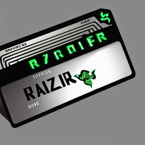 Image similar to razer credit card, rgb lighting, hd, artstation, digital art