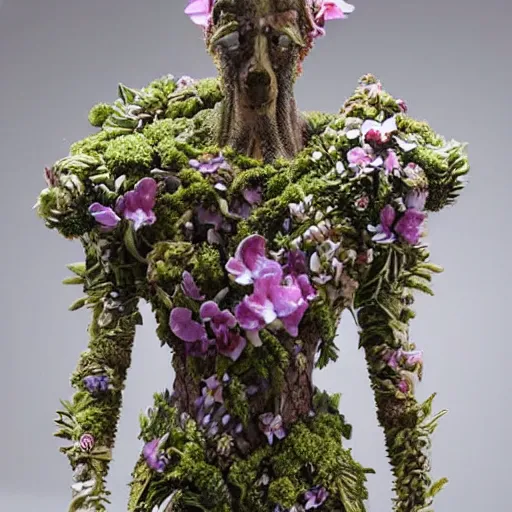 Prompt: an armor made of orchids. intricate. detailed. hyper real.