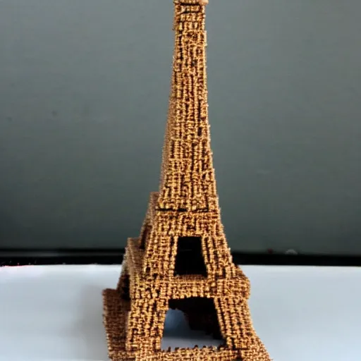 Image similar to Eiffel Tower but made of bricks