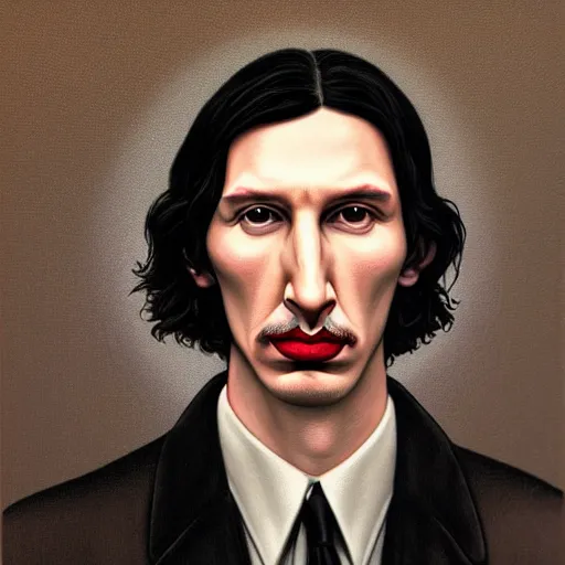 Image similar to portrait of adam driver by mark ryden