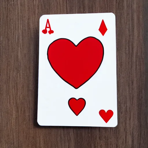 Prompt: generate a ace of hearts card