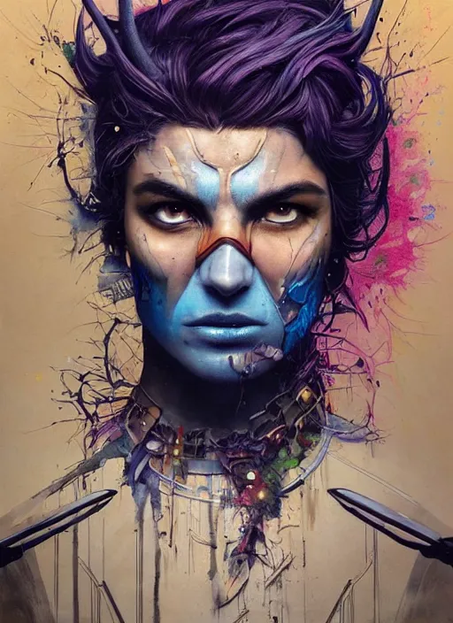 Prompt: beautiful portrait of Lofi cyberpunk Wolverine, by Tristan Eaton, Stanley Artgermm, Tom Bagshaw, Greg Rutkowski, Carne Griffiths. trending on DeviantArt, face enhance, hyper detailed, trending on Artstation, 8k, masterpiece, graffiti paint, fine detail, full of color, intricate detail, golden ratio illustration