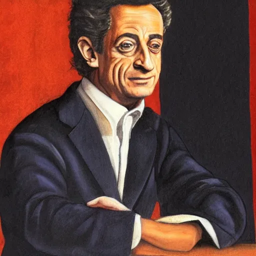 Prompt: a high quality and very detailed portrait of Nicolas Sarkozy, medieval art