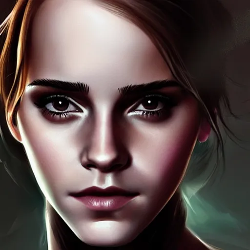 Image similar to Emma Watson, Charlie Bowater art style, digital fantasy portrait