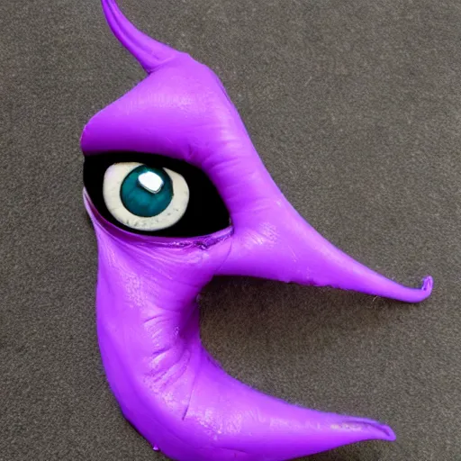Prompt: one eyed one horn flying purple people eater realistic high quality