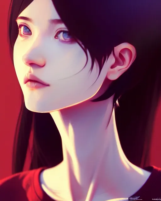 Image similar to full very close up neck shot of a beautiful skinny choir girl, in tshirt with sewing needle pointing at neck, by saruei and guweiz and ilya kuvshinov, digital art, highly detailed, intricate, sharp focus, trending on artstation hq, deviantart, pinterest, unreal engine 5, 4 k uhd image