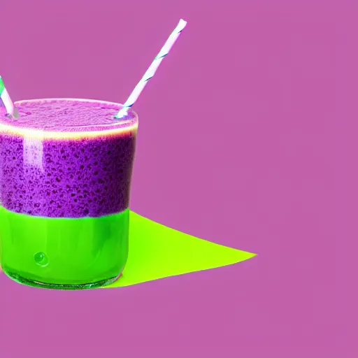 Image similar to purple plushie smoothie, furry, 4 k, neon background