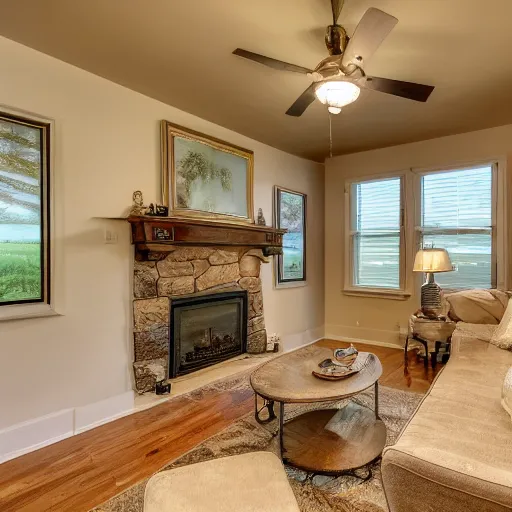 Prompt: a real estate home interior photo. there is a ghost sitting in a chair.