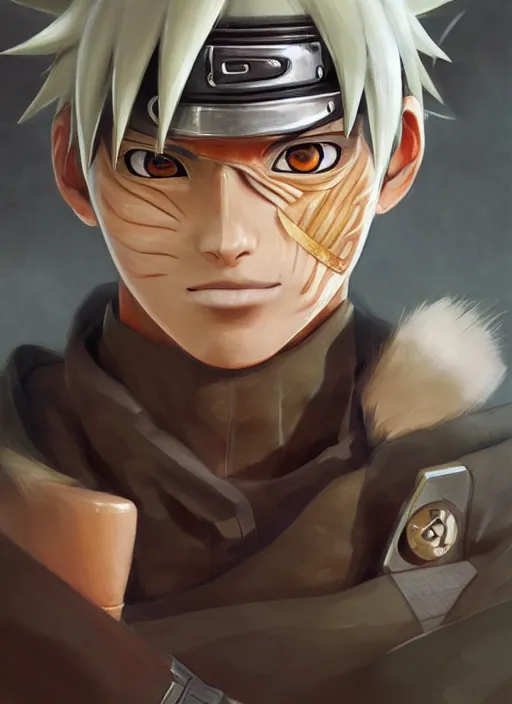 Uma pintura digital profissional da pele verde-oliva do naruto