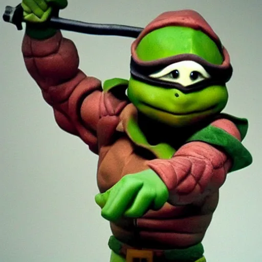 Image similar to The ninja turtle Michelangelo sculpted by Michelangelo Buonarroti