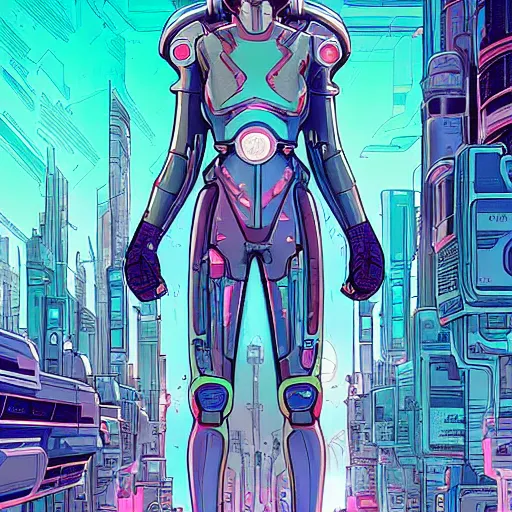 Prompt: beautiful sci - fi girl, standing in futuristic metropolis by josan gonzales