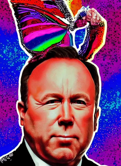 Prompt: alex jones by Zbigniew Brzezinski lisa frank