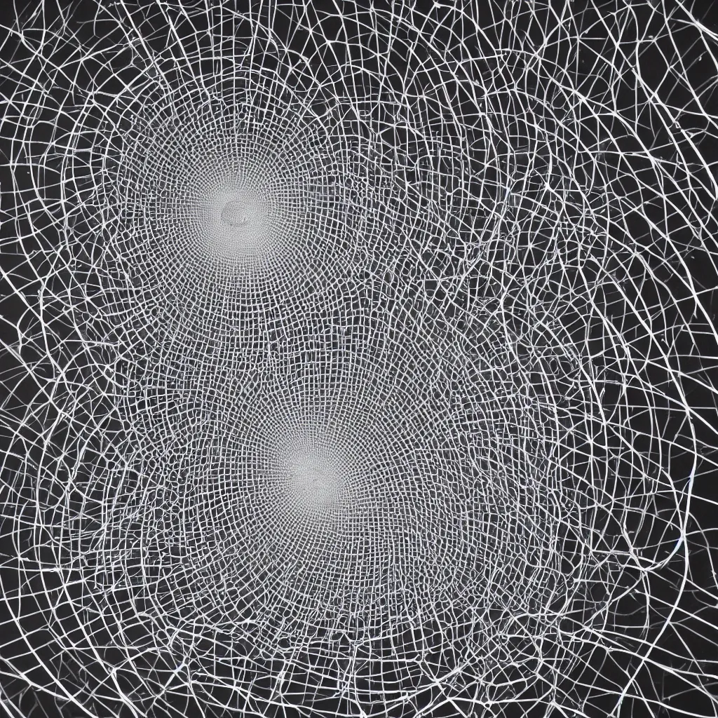 Prompt: wireframe fibonacci sequence floating in space