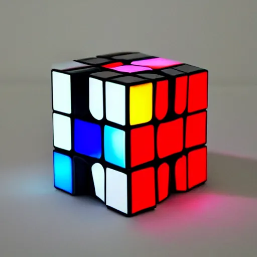 Image similar to a rubix cube made of light