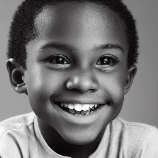 Image similar to photo of a black boy smiling, studio portrait