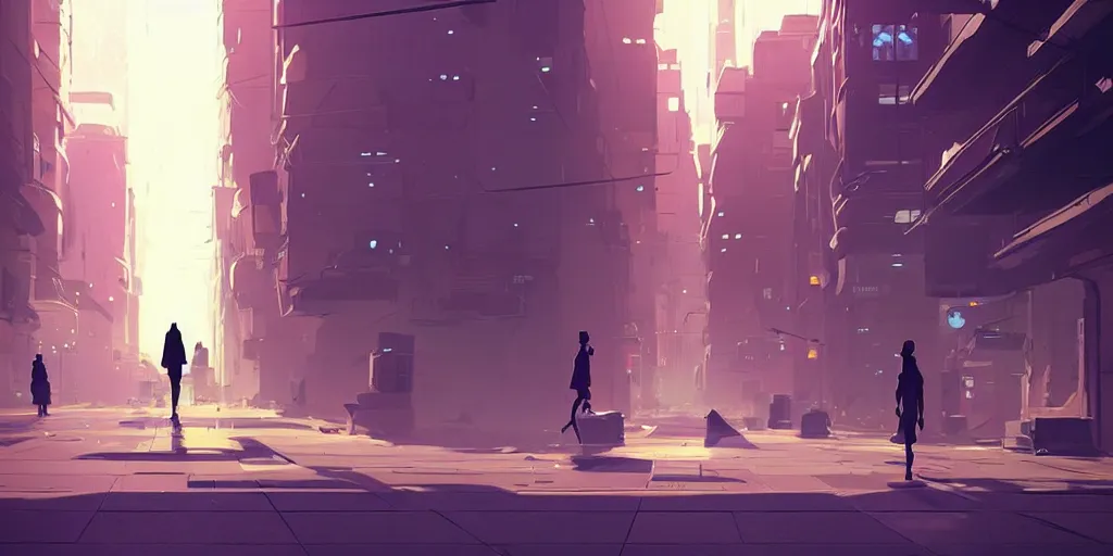 walking in the city, by pascal campion, octane render, | Stable Diffusion