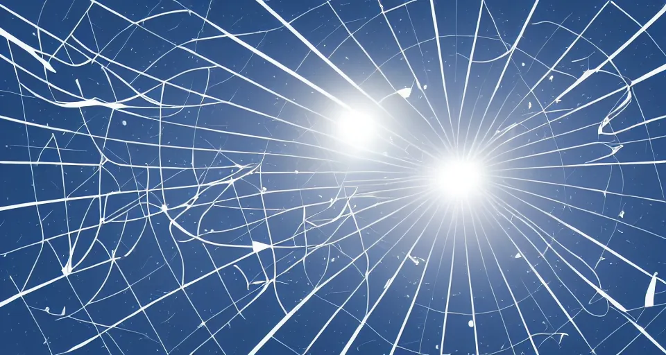 Image similar to solar sail in space, blocking the sun, seen from earth, vector style