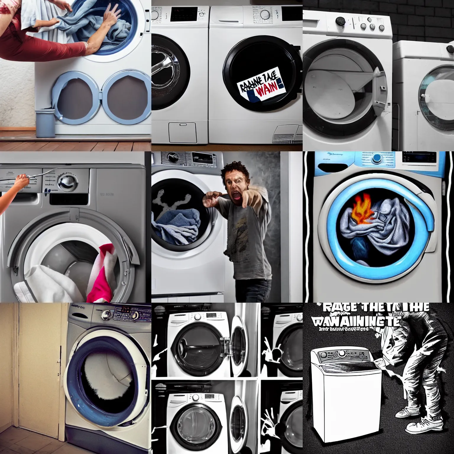 Image similar to rage against the washing machine