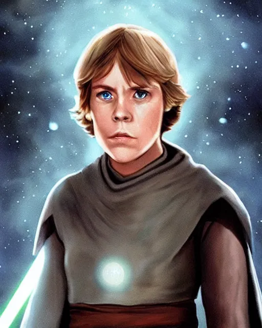 Prompt: what if luke skywalker was female, star wars