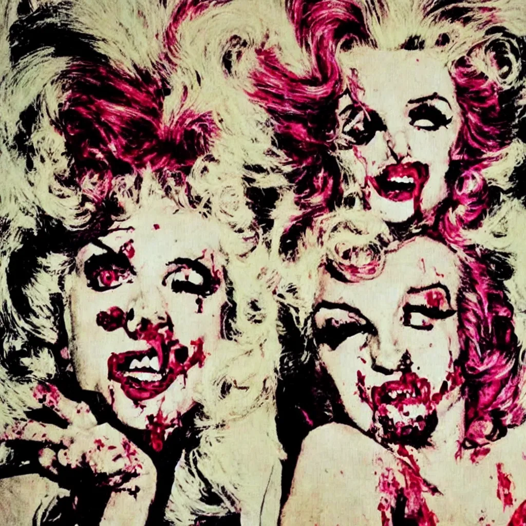 Prompt: zombie Marylin Monroe, pop-art style