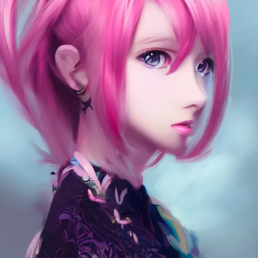 Image similar to anime teen girl, pink hair, gorgeous, amazing, elegant, intricate, highly detailed, digital painting, artstation, concept art, sharp focus, illustration, art by Ross tran
