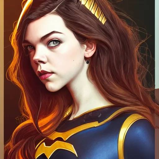 Image similar to beautiful Anya Taylor-Joy as Batgirl, western, closeup, D&D, fantasy, intricate, elegant, highly detailed, digital painting, artstation, concept art, matte, sharp focus, illustration, art by Artgerm and Greg Rutkowski and Alphonse Mucha