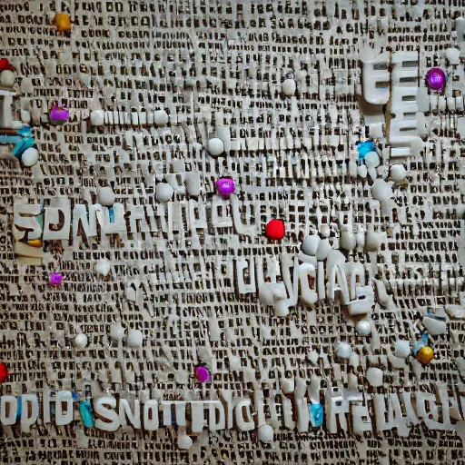 Image similar to rna emerging in large language model artificial intelligence. canon 5 d 5 0 mm lens. intricate papier - mache